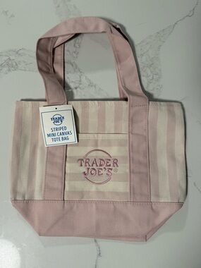 Trader Joe’s Pink Striped Mini Tote